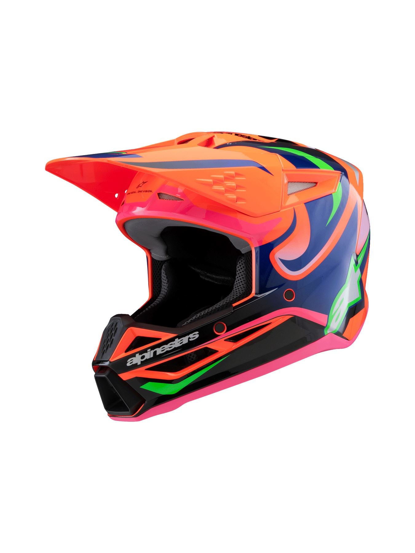 Alpinestars 2026 SM3 Deegan Monster Youth Motocross Helmet Orange Fluo Purple Pink Fluo Gloss